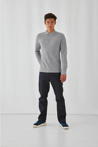 Polo maille piquée unisexe manches longues B&C ID001
