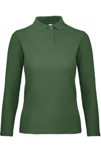 Polo maille piquée femme manches longues B&C ID001
