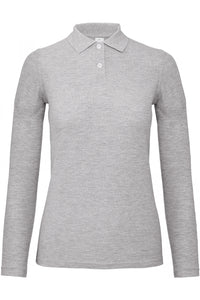 Polo maille piquée femme manches longues B&C ID001