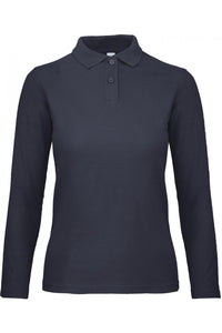 Polo maille piquée femme manches longues B&C ID001