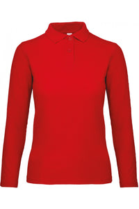 Polo maille piquée femme manches longues B&C ID001