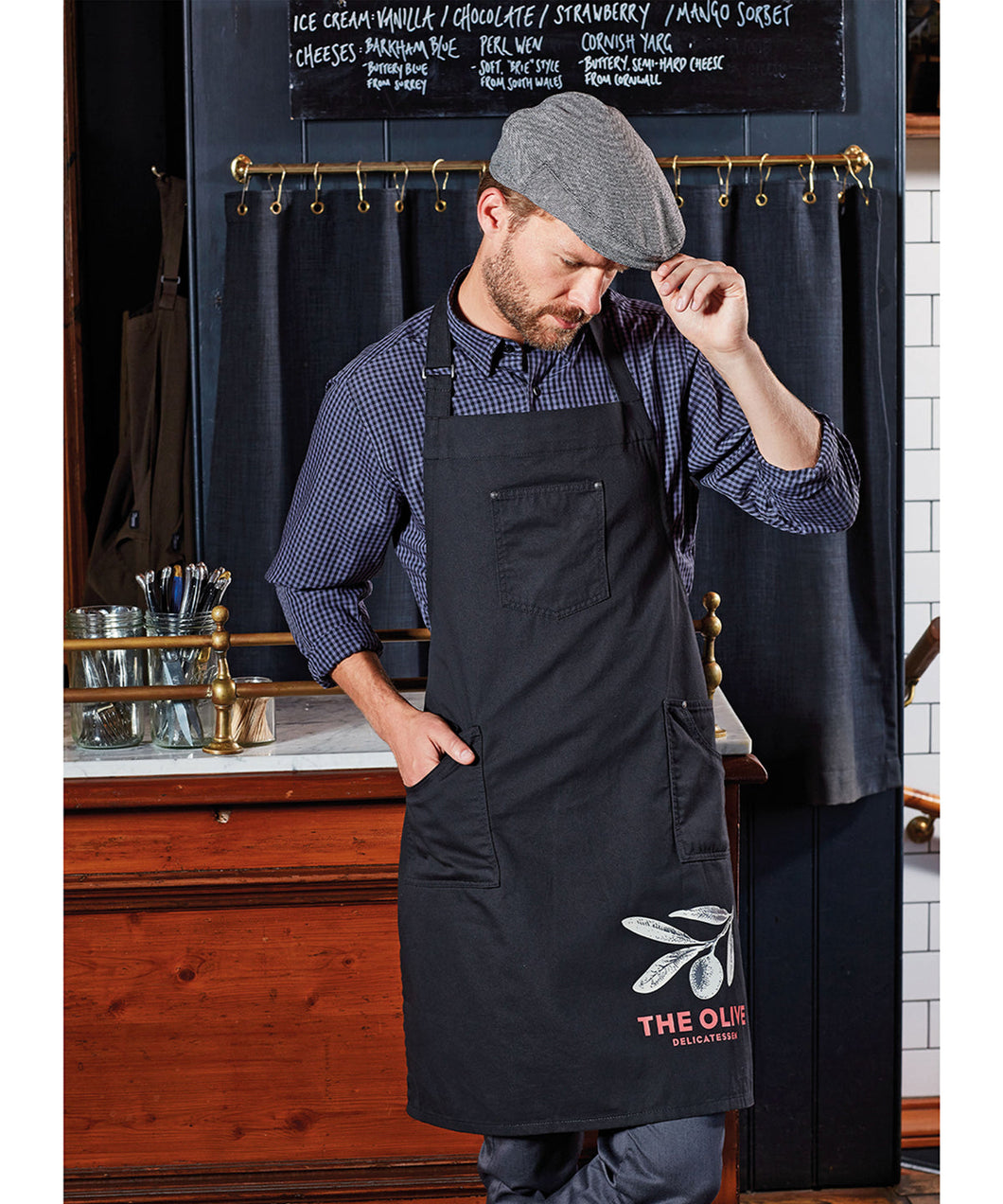 Tablier bavette en coton Chino